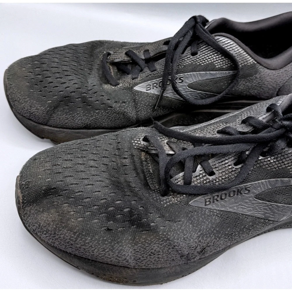 Brooks Ghost 16 Mens Running Shoes Triple Black Mesh DNA LOFT v3 Sneakers Sz 14